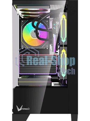 Компьютерный корпус AeroCool/Formula Crystal Z1M Plus FR черный без БП mATX 5x120мм 2xUSB 3.0 1xUSB3.1 audio bott PSU
