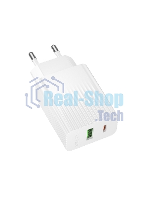 Сетевое зарядное устройство BOROFONE (6941991122767) BAS74A 1USB+1Type-C 3.0A QC3.0 PD 20W White