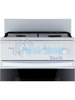 Плита газовая Flama CG 3202 W/B белый, конфорок 2 шт, духовка 30 л, 50 см x 85 см x 38 см