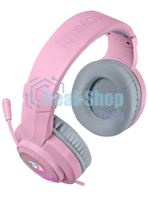 Гарнитура Redragon Hylas розовый, проводная, USB / 2 x mini jack 3.5 мм, подсветка