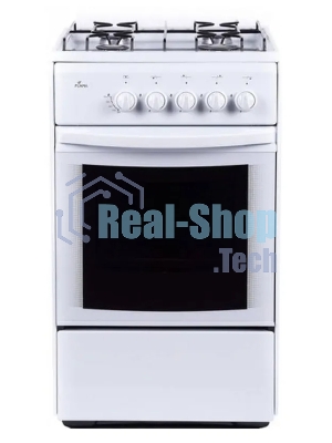 Плита газовая Flama RG 24019 белый, конфорок 4 шт, духовка 50 л, 50 см x 85 см x 60 см