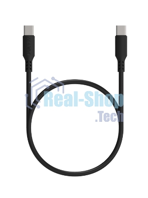 Кабель Maxvi MC-A20 black Type-C - Type-C, 2A ток макс. нагрузки 2А, макс. напряжение 5V, длина кабеля 1м, материал PVC, черный