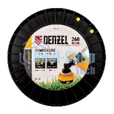 Леска для триммера Denzel звезда, 2,4мм х 260м, на DIN катушке FLEX CORD