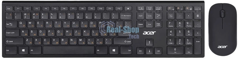 Комплект клавиатура+мышь Acer OKR030 беспроводной, USB, 1200 DPI, чёрный