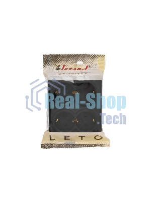 Розетка 4-мест. с заземл. LEZARD LETO 752-4200-127BDP закрытый корпус ПБТ черный бархат