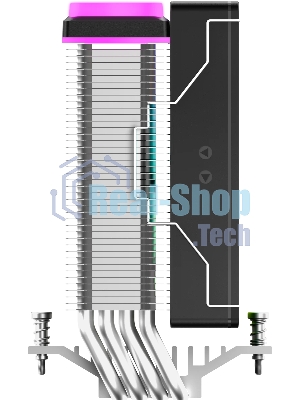 Кулер для процессора Ocypus Delta A40 SE BK ARGB, 120мм ARGB FAN, Top ARGB Panel, 4 HEAT PIPES, 4-PIN PWM, 800-1800 RPM, 31DBA, HYDRO BEARING, LGA115X/1200/1700/18XX, AM4/AM5