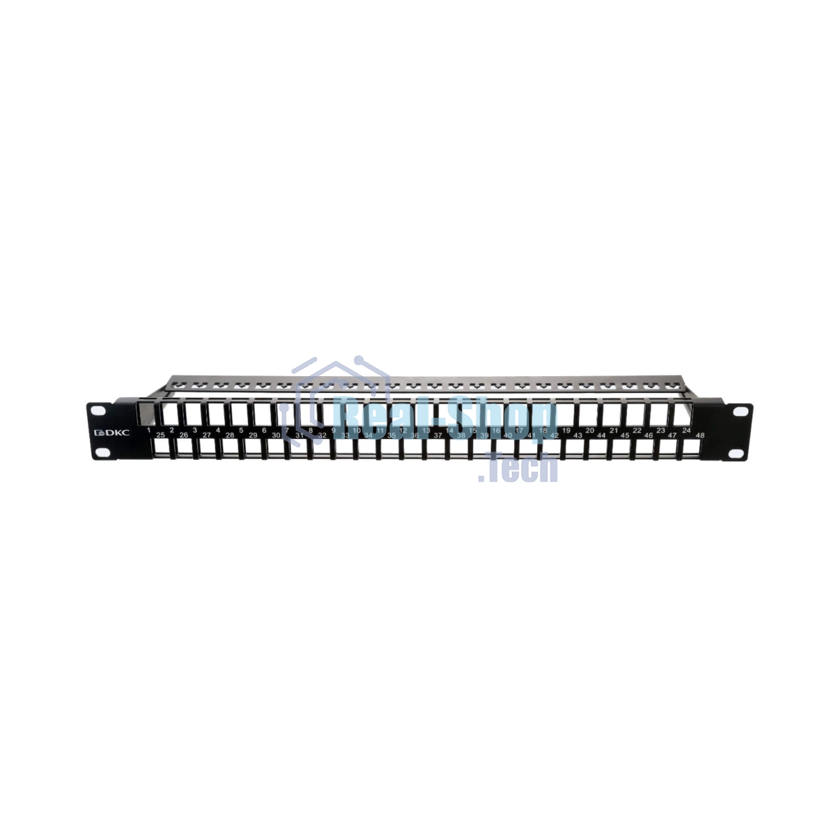 Патч-панель наборная DKC RNKPP48E1 19'' 1U под 48 модулей Keystone. UTP