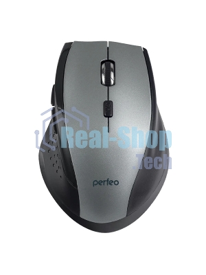 Мышь беспроводная Perfeo DAILY серый металлик, 1600 dpi, радиоканал, USB, кнопки - 6
