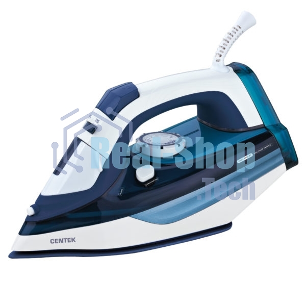 Утюг Centek CT-2319 синий/белый, 2400 Вт, 40 г/мин, 140 г/мин, 480 мл