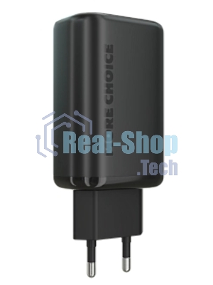 Сетевое зарядное устройство MORE CHOICE (4610196409646) NC79 1USB+2Type-C 3.0A PD 65W быстрая зарядка черный