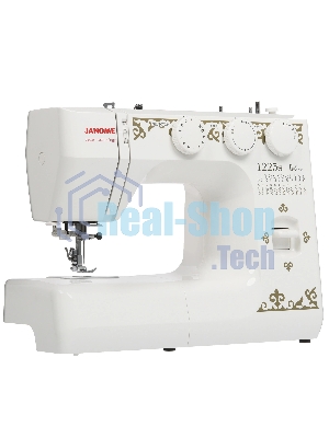 Швейная машина Janome 1225s белый, электромеханическая, вертикальный качающийся, 25 операций, петля-автомат