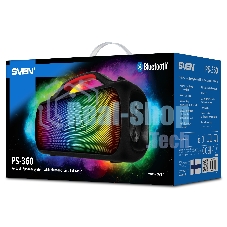 Мобильные колонки SVEN PS-360 2.0 черные 2x12W Bluetooth