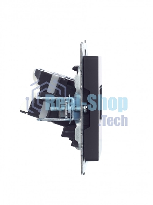 Розетка компьютерная двойная IEK BRITE РК10-2-БрГ RJ45 кат.5E графит