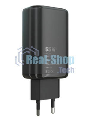 Сетевое зарядное устройство MORE CHOICE (4610196409646) NC79 1USB+2Type-C 3.0A PD 65W быстрая зарядка черный