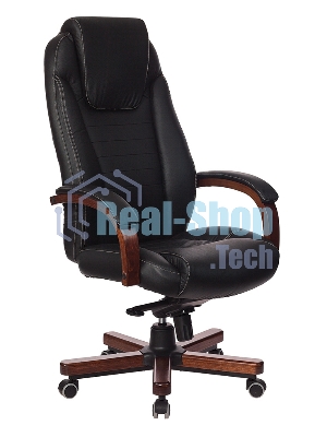 Кресло Бюрократ T-9923WALNUT/BLACK черный, кожа