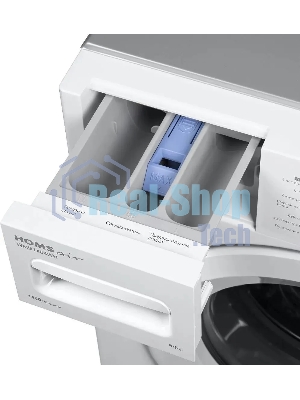Встраиваемая стиральная машина HOMSair WMB1486WH белый, загрузка фронтальная 8 кг, 6 кг - сушка, 1400 об/мин, класс: A