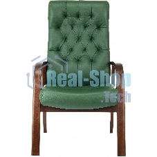 Кресло Бюрократ T-9928WALNUT-CF зеленый, кожа