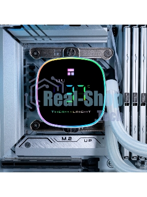 Система жидкостного охлаждения Thermalright Frozen Horizon 240 Digital (240мм, LED temp., White, ARGB/Fans: 2x120мм, 68.9CFM, 28.2dBA, 2000RPM/Pump height 53.2мм, Rad thickness 27мм/S: 1700, 1200, 1851, 115X, AM5, AM4)