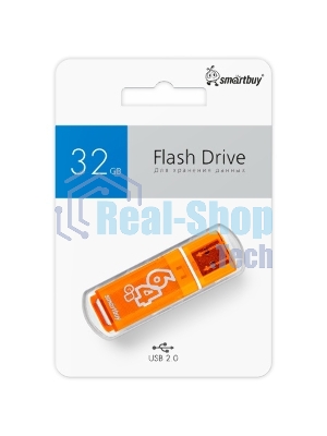 Флешка USB Smartbuy Glossy series Orange (SB64GbGS-Or), 64Gb, USB 2.0, R/W 25/15, оранжевый