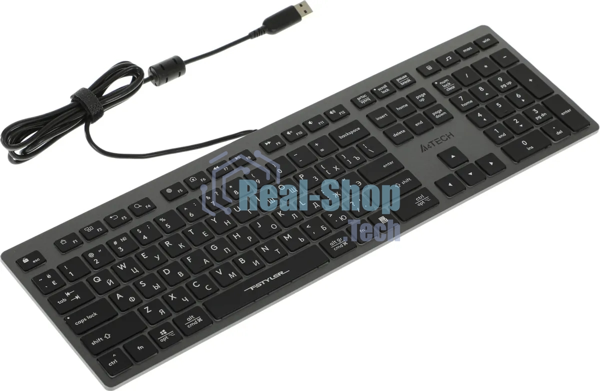 Клавиатура проводная A4Tech Fstyler FX60H, USB, серый/белый