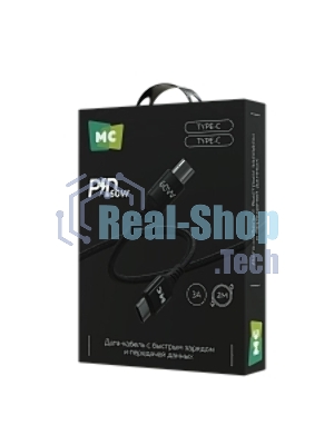 Кабель MORE CHOICE (4620202554093) K69aa 2м USB 3.0A PD 60W для Type-C Type-C- 2м, черный