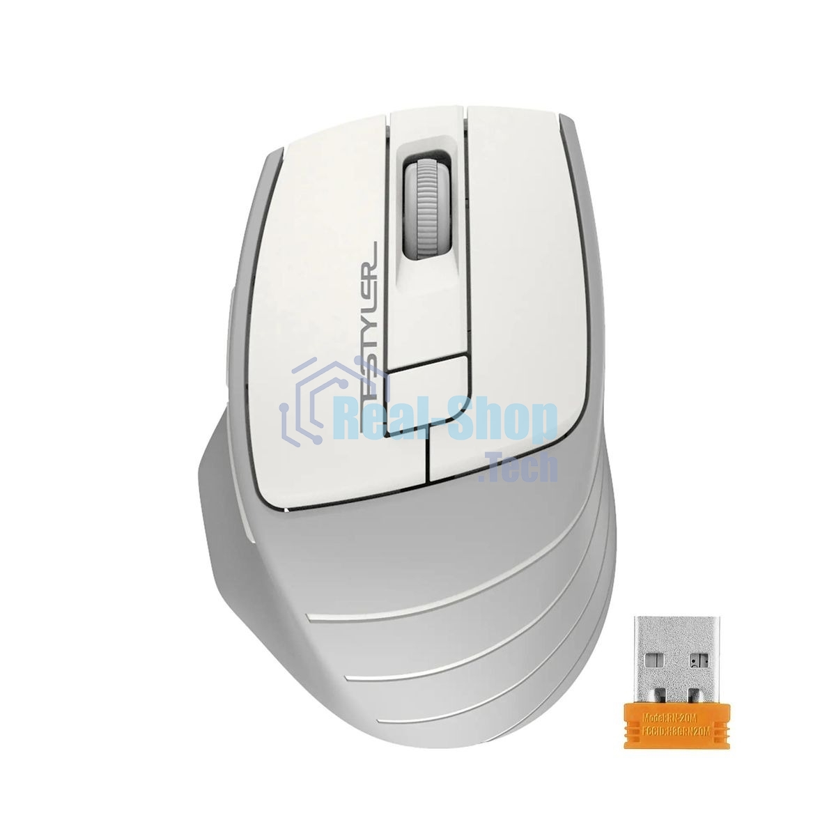 Мышь беспроводная A4Tech Fstyler FG30 белый/серый, 2000 dpi, радиоканал, USB, кнопки - 5