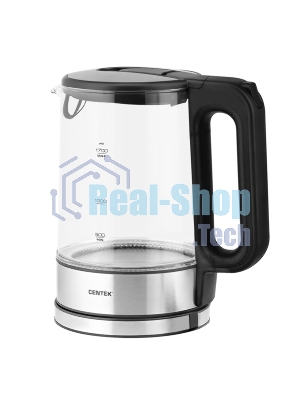 Электрочайник Centek CT-0032 прозрачный, 1.7 л, 2200 Вт, скрытый нагревательный элемент