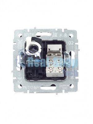 Розетка компьютерная двойная RJ11+RJ45 IEK BRITE РК/Т12-БрЧ кат.5E черный