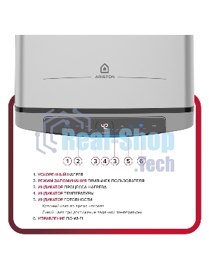 Водонагреватель Ariston Velis Lux Inox PW ABSE WIFI 80, 2.5 кВт, 80л, электрический настенный/серый