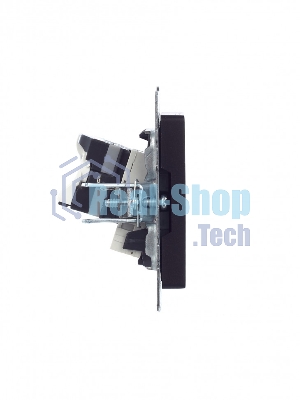 Розетка компьютерная двойная RJ11+RJ45 IEK BRITE РК/Т12-БрЧ кат.5E черный