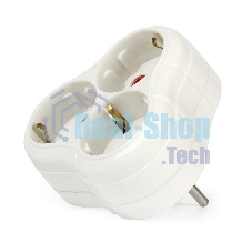 Тройник Smartbuy (SBE-16-A01-3z) 3 гнезда с заземлением круглый белый 16А 250В