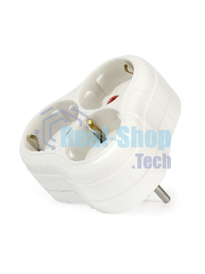 Тройник Smartbuy (SBE-16-A01-3z) 3 гнезда с заземлением круглый белый 16А 250В