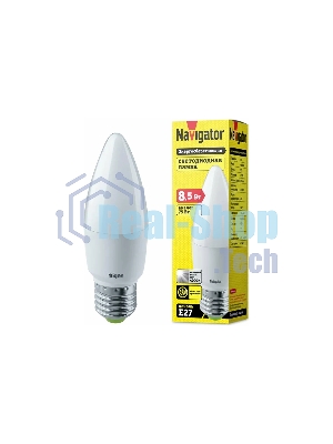 Лампа светодиодная Navigator NLL-C37-8.5-230-4К-E27-FR