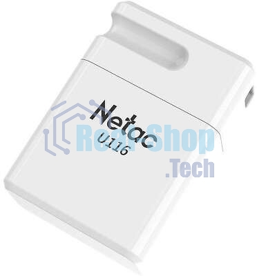 Флешка USB Netac U116 mini (NT03U116N-032G-32WH USB), 32Gb, USB 3.2, R/W 90/30, белый