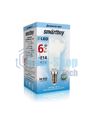 Светодиодная лампа Smartbuy R50-06W/4000/E14. цоколь Е14, 6 Вт, 220 В, 30000 ч, 4000 К