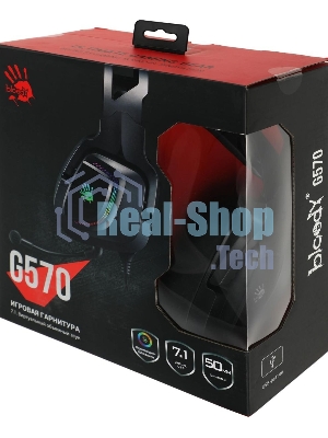 Гарнитура проводная с микрофоном A4Tech Bloody G570 черный/серый 2м мониторные USB оголовье (G570 USB/BLACK + GREY)