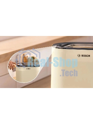 Тостер Bosch TAT2M127 бежевый, 950 Вт, 2 слота