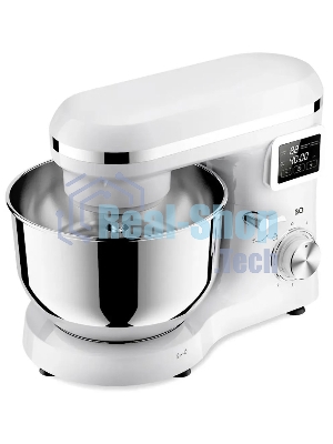 Планетарный миксер BQ MX640 White. Максимальная мощность 1600 Вт/Чаша из нержавеющей стали 6 л/Функция ферментации/Подогрев чаши до 40'C/Электронное управление/Металлические насадки в комплекте/Металлические шестерни/Двойная защита: от перегрева, от перегрузки/Защтная крышка от брызг/LED подсветка/Длина сетевого шнура 1 м