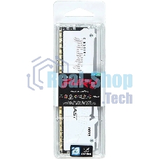 Оперативная память Kingston Fury Beast, DDR5, 16Gb (1x16Gb), 6400MHz, CL32, DIMM, с радиатором, RGb, белый