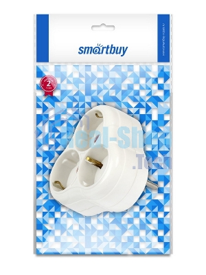 Тройник Smartbuy (SBE-16-A01-3z) 3 гнезда с заземлением круглый белый 16А 250В
