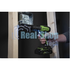 Дрель-шуруповерт GREENWORKS GD24DD35, 24 В, 2 Ач, 35 Нм, бесщеточный
