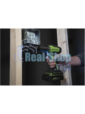 Дрель-шуруповерт GREENWORKS GD24DD35, 24 В, 2 Ач, 35 Нм, бесщеточный
