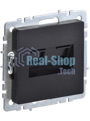 Розетка компьютерная двойная RJ11+RJ45 IEK BRITE РК/Т12-БрЧ кат.5E черный