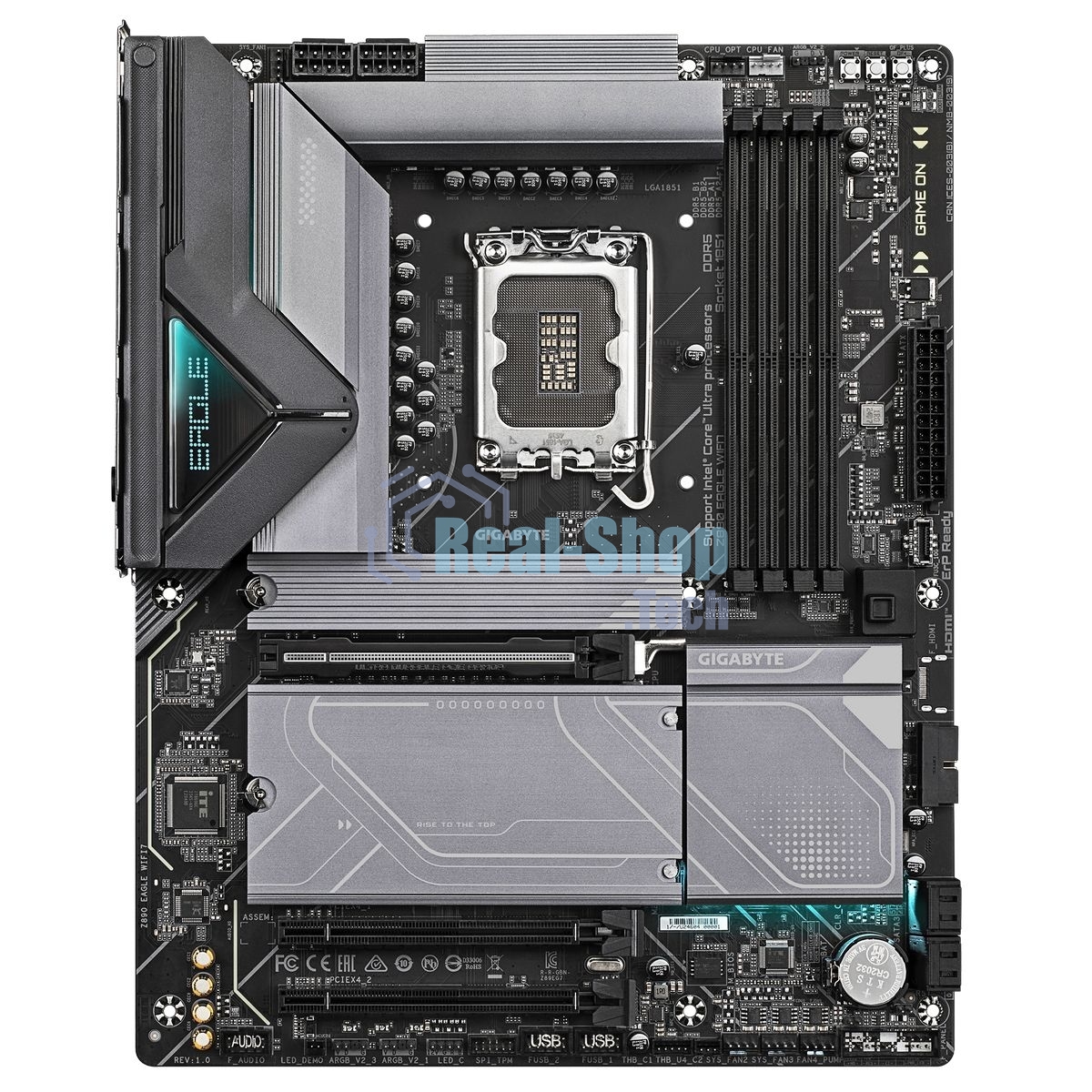 Материнская плата Gigabyte Z890 EAGLE WIFI7, LGA 1851, Intel Z890, 4xDDR5, 4xSATA, 4xM.2, 1xPCIe 5.0 x16, 2xPCIe 4.0 x4, 1xDP, 1xUSB-C, 1x 2.5Gb LAN, 4xUSB-A 3.2 Gen 1, 2xUSB-A 3.2 Gen 2, 3x3.5 мм, 7.1, 1xUSB4, ATX