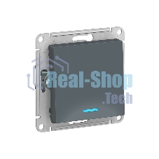 Механизм выключателя 1-кл. СП AtlasDesign 10А IP20 (сх. 1а) 10AX с подсветкой грифель