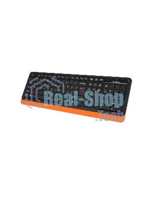 Комплект клавиатура+мышь A4Tech FStyler FG1010 беспроводной, USB, 2000 DPI, чёрный/оранжевый