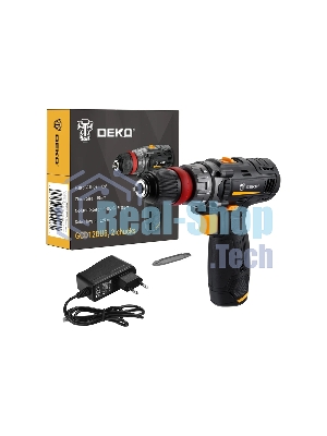 Дрель-шуруповерт Deko GCD12DU3, 12 В, 1.5 Ач, 32 Нм, щеточный