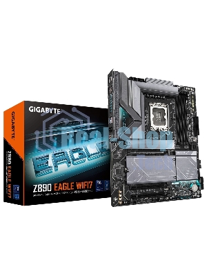 Материнская плата Gigabyte Z890 EAGLE WIFI7, LGA 1851, Intel Z890, 4xDDR5, 4xSATA, 4xM.2, 1xPCIe 5.0 x16, 2xPCIe 4.0 x4, 1xDP, 1xUSB-C, 1x 2.5Gb LAN, 4xUSB-A 3.2 Gen 1, 2xUSB-A 3.2 Gen 2, 3x3.5 мм, 7.1, 1xUSB4, ATX