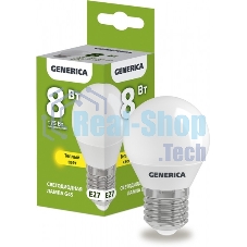 Лампа cветодиодная LED G45 IEK LL-G45-08-230-30-E27-G шар 8Вт 230В 3000К E27 GENERICA