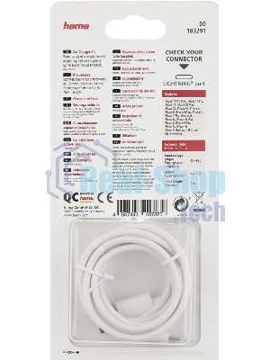 Автомобильное зарядное устройство Hama H-183291 1A кабель Apple Lightning белый